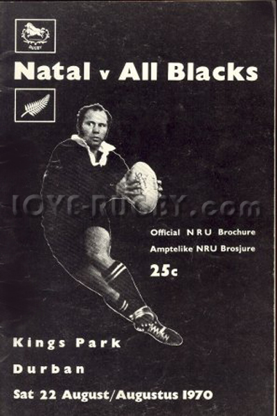 1970 Natal v New Zealand  Rugby Programme